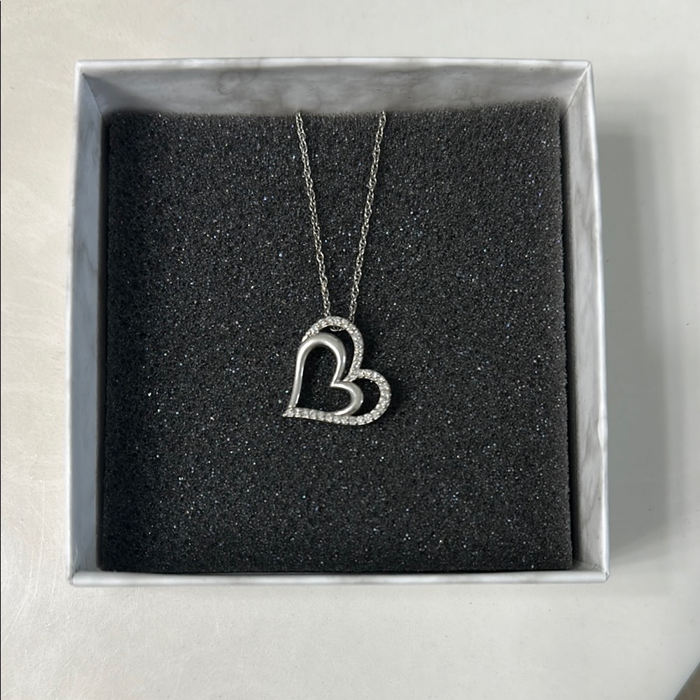 Kay Jewelers Silver Double Heart Necklace